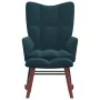 Blue velvet rocking chair with footrest by vidaXL, Rocking chairs - Ref: Foro24-328160, Price: 143,68 €, Discount: %