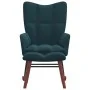 Silla mecedora con reposapiés terciopelo azul de vidaXL, Mecedoras - Ref: Foro24-328160, Precio: 143,68 €, Descuento: %
