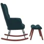 Blue velvet rocking chair with footrest by vidaXL, Rocking chairs - Ref: Foro24-328160, Price: 143,68 €, Discount: %