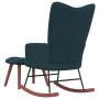 Blue velvet rocking chair with footrest by vidaXL, Rocking chairs - Ref: Foro24-328160, Price: 143,68 €, Discount: %