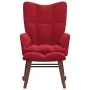 Red velvet rocking chair with footrest by vidaXL, Rocking chairs - Ref: Foro24-328155, Price: 133,46 €, Discount: %