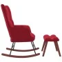 Red velvet rocking chair with footrest by vidaXL, Rocking chairs - Ref: Foro24-328155, Price: 133,46 €, Discount: %