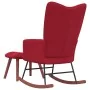 Red velvet rocking chair with footrest by vidaXL, Rocking chairs - Ref: Foro24-328155, Price: 133,46 €, Discount: %