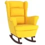 Silla mecedora patas de madera de caucho terciopelo amarillo de vidaXL, Mecedoras - Ref: Foro24-329370, Precio: 199,55 €, Des...