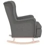 Armchair with solid wood rocking legs, rubber, light gray fabric. by vidaXL, Armchairs - Ref: Foro24-329405, Price: 200,04 €,...