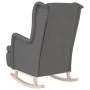 Armchair with solid wood rocking legs, rubber, light gray fabric. by vidaXL, Armchairs - Ref: Foro24-329405, Price: 200,04 €,...