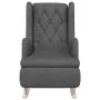 Sillón con patas mecedoras madera de caucho tela gris oscuro de vidaXL, Sillones - Ref: Foro24-329406, Precio: 201,30 €, Desc...