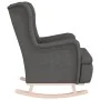 Sillón con patas mecedoras madera de caucho tela gris oscuro de vidaXL, Sillones - Ref: Foro24-329406, Precio: 201,30 €, Desc...