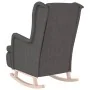 Sillón con patas mecedoras madera de caucho tela gris oscuro de vidaXL, Sillones - Ref: Foro24-329406, Precio: 201,30 €, Desc...