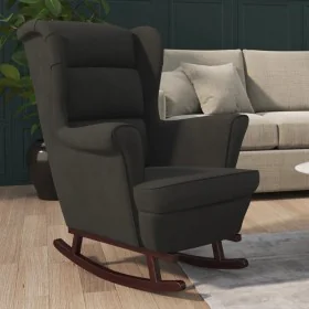 Rocking chair with black velvet rubber wood legs by vidaXL, Rocking chairs - Ref: Foro24-329369, Price: 233,63 €, Discount: %