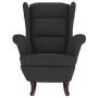Silla mecedora con patas de madera de caucho terciopelo negro de vidaXL, Mecedoras - Ref: Foro24-329369, Precio: 233,63 €, De...