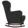 Silla mecedora con patas de madera de caucho terciopelo negro de vidaXL, Mecedoras - Ref: Foro24-329369, Precio: 233,63 €, De...