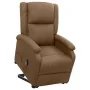 Sillón elevable tela marrón de vidaXL, Sillones - Ref: Foro24-329703, Precio: 319,39 €, Descuento: %