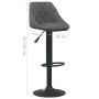 Taburete de cocina de terciopelo gris oscuro de vidaXL, Taburetes de cocina - Ref: Foro24-335339, Precio: 87,25 €, Descuento: %