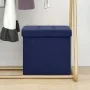 Blue synthetic linen folding storage stool by vidaXL, Folding stools and chairs - Ref: Foro24-338767, Price: 25,76 €, Discoun...