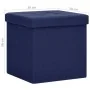 Blue synthetic linen folding storage stool by vidaXL, Folding stools and chairs - Ref: Foro24-338767, Price: 25,76 €, Discoun...