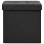 Taburete con almacenaje plegable lino sintético negro de vidaXL, Taburetes y sillas plegables - Ref: Foro24-338763, Precio: 2...