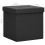 Taburete con almacenaje plegable lino sintético negro de vidaXL, Taburetes y sillas plegables - Ref: Foro24-338763, Precio: 2...