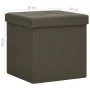 Folding stool with dark brown synthetic linen storage by vidaXL, Folding stools and chairs - Ref: Foro24-338766, Price: 22,92...