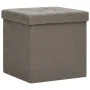 Folding storage stool 2 pcs taupe gray synthetic linen by vidaXL, Folding stools and chairs - Ref: Foro24-338778, Price: 38,5...