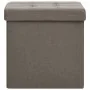 Folding storage stool 2 pcs taupe gray synthetic linen by vidaXL, Folding stools and chairs - Ref: Foro24-338778, Price: 38,5...
