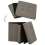 Folding storage stool 2 pcs taupe gray synthetic linen by vidaXL, Folding stools and chairs - Ref: Foro24-338778, Price: 38,5...