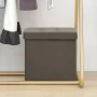 Klappbarer Aufbewahrungshocker aus braunem Synthetikleinen von vidaXL, Klapphocker und Stühle - Ref: Foro24-338765, Preis: 23...