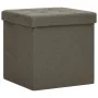 Taburete con almacenaje plegable lino sintético marrón de vidaXL, Taburetes y sillas plegables - Ref: Foro24-338765, Precio: ...