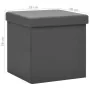 Taburete con almacenaje plegable gris PVC de vidaXL, Taburetes y sillas plegables - Ref: Foro24-338782, Precio: 25,43 €, Desc...