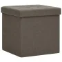 Folding storage stools 2 pcs brown synthetic linen by vidaXL, Folding stools and chairs - Ref: Foro24-338774, Price: 36,15 €,...