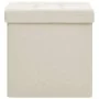 Taburete con almacenaje plegable lino sintético crema blanco de vidaXL, Taburetes y sillas plegables - Ref: Foro24-338764, Pr...