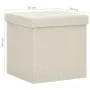 Folding storage stool in cream white synthetic linen by vidaXL, Folding stools and chairs - Ref: Foro24-338764, Price: 25,88 ...