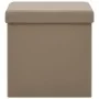 Taburete con almacenaje plegable capuchino PVC de vidaXL, Taburetes y sillas plegables - Ref: Foro24-338784, Precio: 23,97 €,...