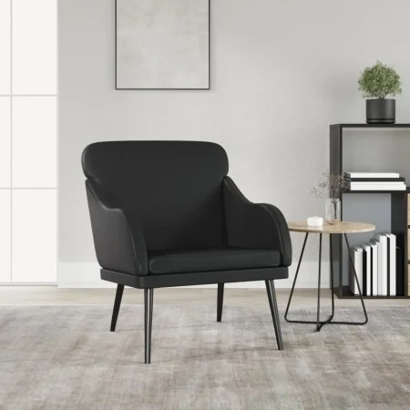 Sillón de cuero sintético negro 63x76x80 cm de vidaXL, Sillones - Ref: Foro24-351424, Precio: 99,64 €, Descuento: %
