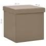 Taburete con almacenaje plegable capuchino PVC de vidaXL, Taburetes y sillas plegables - Ref: Foro24-338784, Precio: 23,97 €,...
