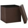 Taburetes de almacenaje plegables 2 uds marrón PVC de vidaXL, Taburetes y sillas plegables - Ref: Foro24-338787, Precio: 38,2...