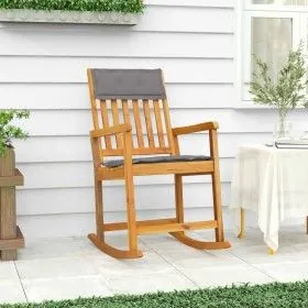 Silla mecedora con cojines madera maciza acacia de vidaXL, Sillas de jardín - Ref: Foro24-360026, Precio: 108,89 €, Descuento: %