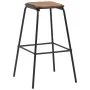 Küchenhocker 4 Stück aus massivem Kiefernholz und schwarzem Stahl von vidaXL, Küchenhocker - Ref: Foro24-3054556, Preis: 184,...