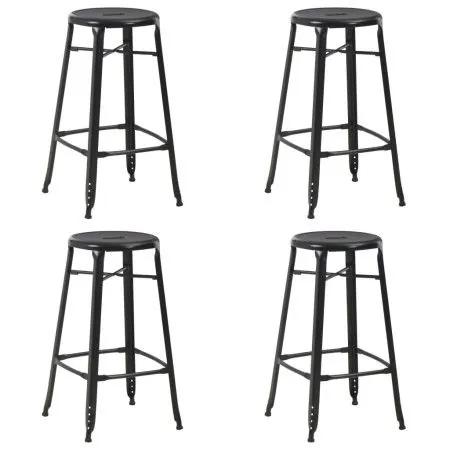 Kitchen stools 4 units black steel by vidaXL, Kitchen stools - Ref: Foro24-3054558, Price: 278,94 €, Discount: %