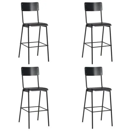 Kitchen stools 4 pcs plywood and black steel by vidaXL, Kitchen stools - Ref: Foro24-3054566, Price: 406,09 €, Discount: %