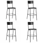 Taburetes de cocina 4 uds madera contrachapada y acero negro de vidaXL, Taburetes de cocina - Ref: Foro24-3054566, Precio: 40...