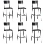 Taburetes de cocina 6 uds madera contrachapada y acero negro de vidaXL, Taburetes de cocina - Ref: Foro24-3054567, Precio: 60...