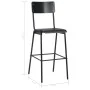 Taburetes de cocina 6 uds madera contrachapada y acero negro de vidaXL, Taburetes de cocina - Ref: Foro24-3054567, Precio: 60...