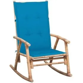 Silla mecedora con cojín bambú de vidaXL, Sillas de jardín - Ref: Foro24-3063907, Precio: 139,21 €, Descuento: %
