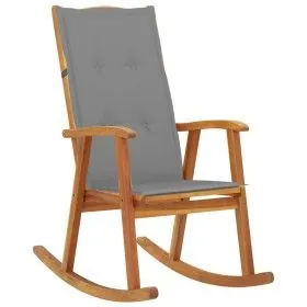 Silla mecedora con cojines madera maciza de acacia de vidaXL, Sillas de jardín - Ref: Foro24-3064180, Precio: 189,21 €, Descu...