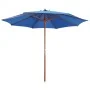 Sombrilla de jardín con palo de madera azul 300x258 cm de vidaXL, Sombrillas - Ref: Foro24-47125, Precio: 104,69 €, Descuento: %
