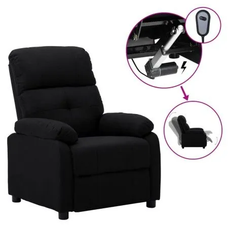 Power-Liegestuhl aus schwarzem Stoff von vidaXL, Sessel - Ref: Foro24-3073804, Preis: 208,94 €, Rabatt: %