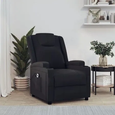 Sillón reclinable eléctrico de cuero sintético negro de vidaXL, Sillones - Ref: Foro24-3073788, Precio: 254,52 €, Descuento: %