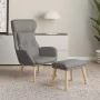 Sillón de relax con taburete tela gris claro de vidaXL, Sillones - Ref: Foro24-3097750, Precio: 150,10 €, Descuento: %
