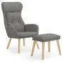 Sillón de relax con taburete tela gris claro de vidaXL, Sillones - Ref: Foro24-3097750, Precio: 150,10 €, Descuento: %